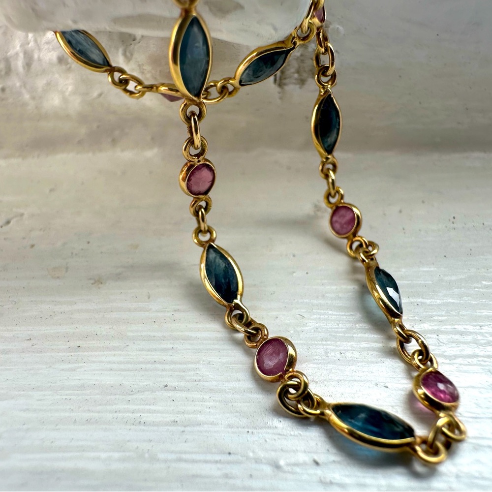14k sapphire & ruby bracelet
